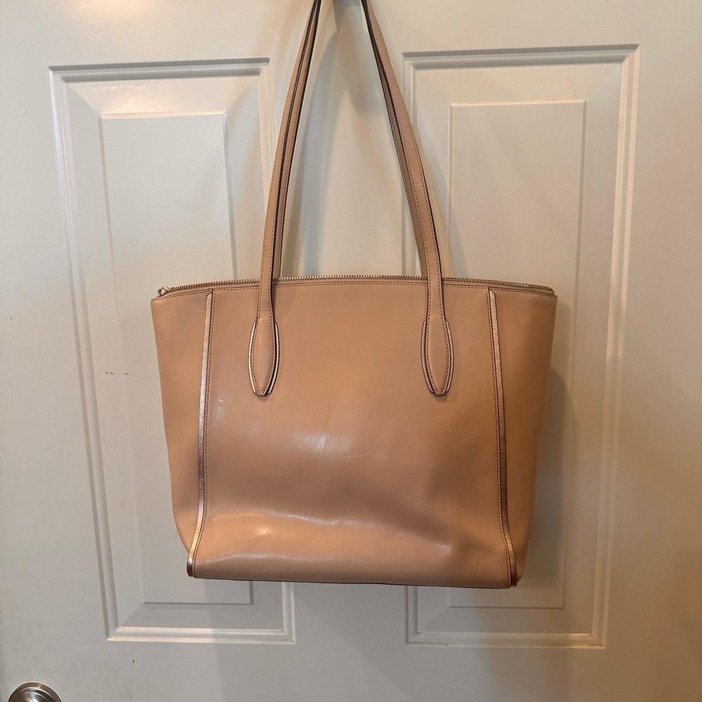 Blush with rose gold details Kate Spade tote